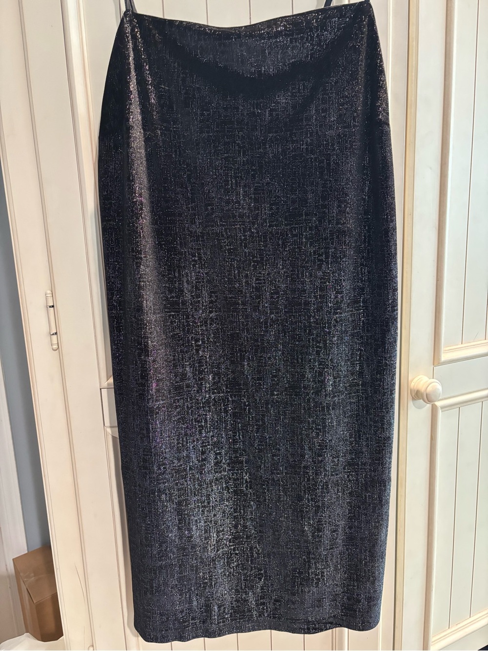 Metallic Black Velvet Pencil Mini Dress